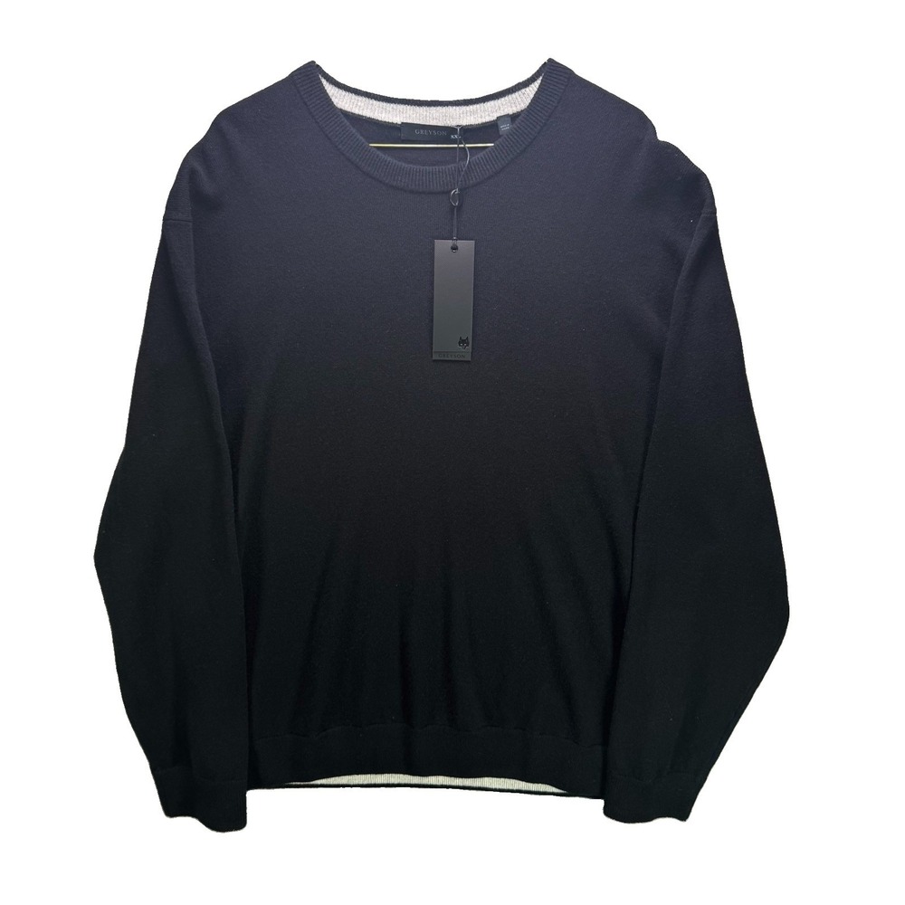 Greyson 100% Cashmere Sweater Mens 2XL Black Tomahawk Golf NWT MSRP $360